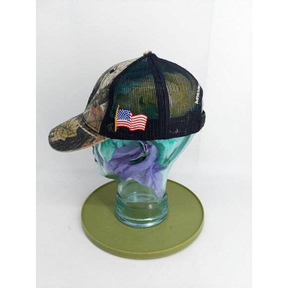 Albina Asphalt Green Camoflauge Hook n Loop Hat American Flag - Picture 4 of 6